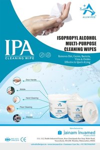 70% Isopropyl Alcohol Sanitizing  Tub Wipes(14 X 20 Cms)