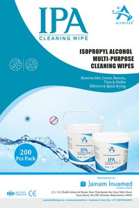 70% Isopropyl Alcohol Sanitizing  Tub Wipes(14 X 20 Cms)
