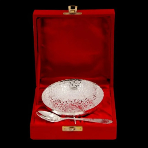 Silver Plated Bowl And Spoon