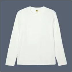 Mens Full Sleeves T Shirt - Cotton, XL, L, M, S | Plain Design, White Color, Long Sleeves, Perfect for Casual Wear and Everyday Comfort