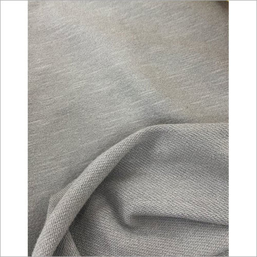 Slub Looper Spandex Lycra Fabric - Cotton, GSM 160-220, Grey, Plain Pattern | Light in Weight, Ideal for Curtain Fabric Applications