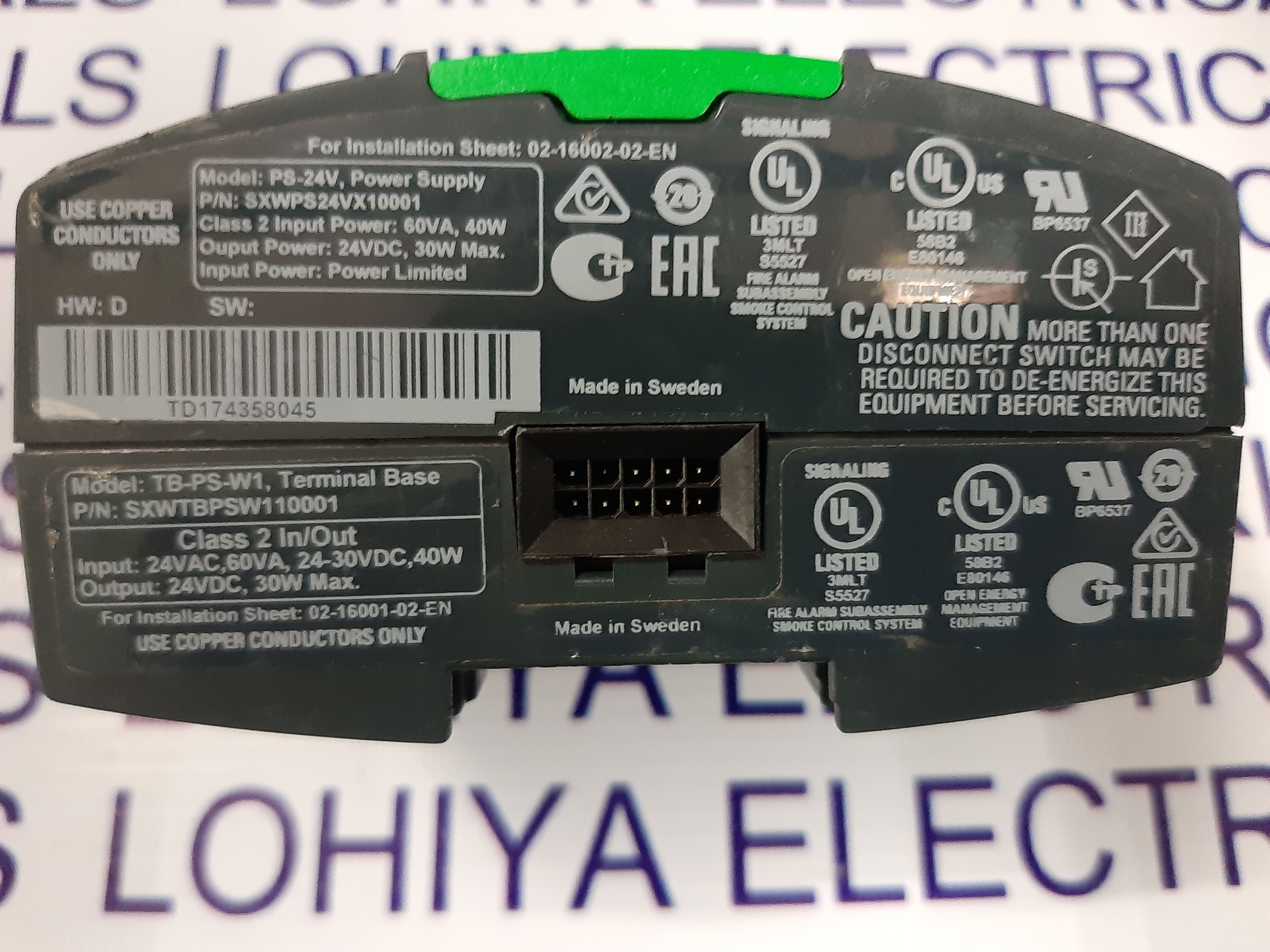 SCHNEIDER ELECTRIC TERMINAL BASE POWER SUPPLY