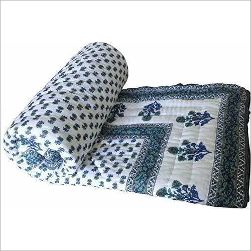 Multicolour Jaipuri Cotton Ac Quilt Razai  For Winters Size: Full