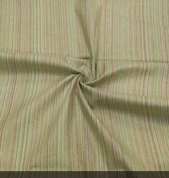 Hand Loom Multi Color Strip Fabric
