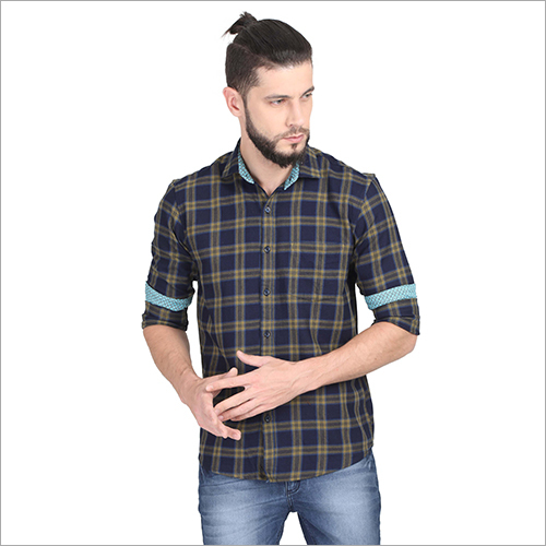 Dry Cleaning Mens Slim Fit Check Shirts