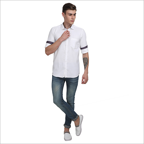 White Mens Plain Formal Shirts