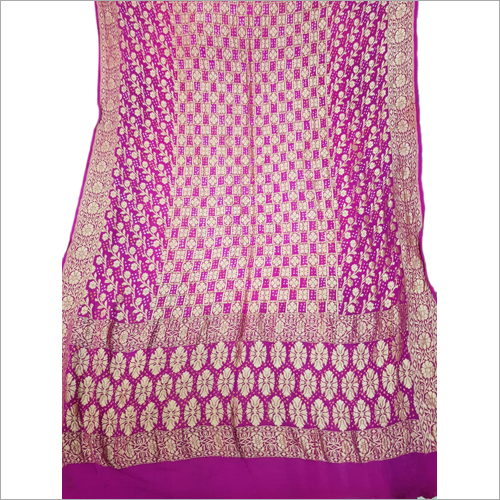 Pink Banarasi Georgette Printed Dupatta