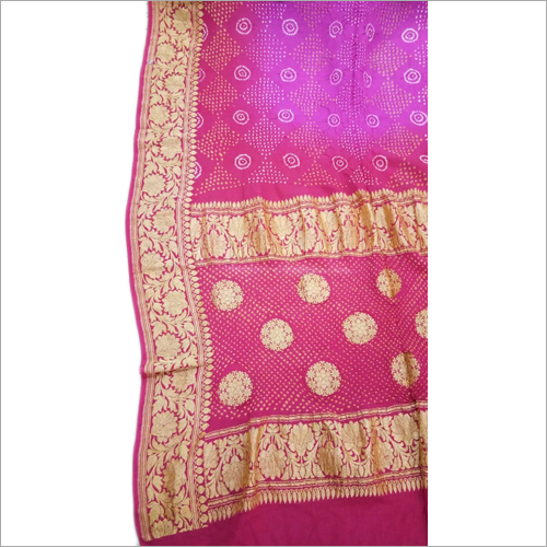 Pink Designer Bandhani Saree