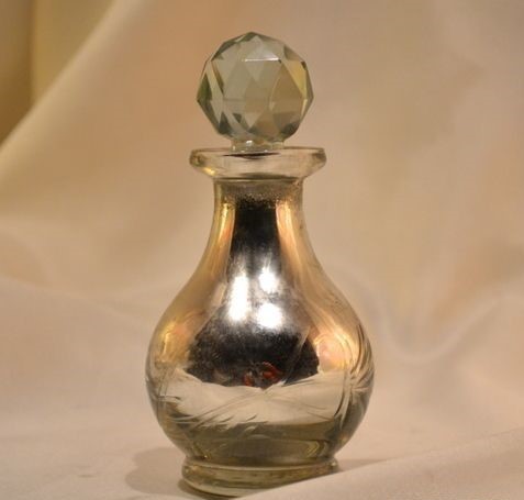 Silver Perfume Bottle, Scent Bottle,Glass Perfume Bottle
