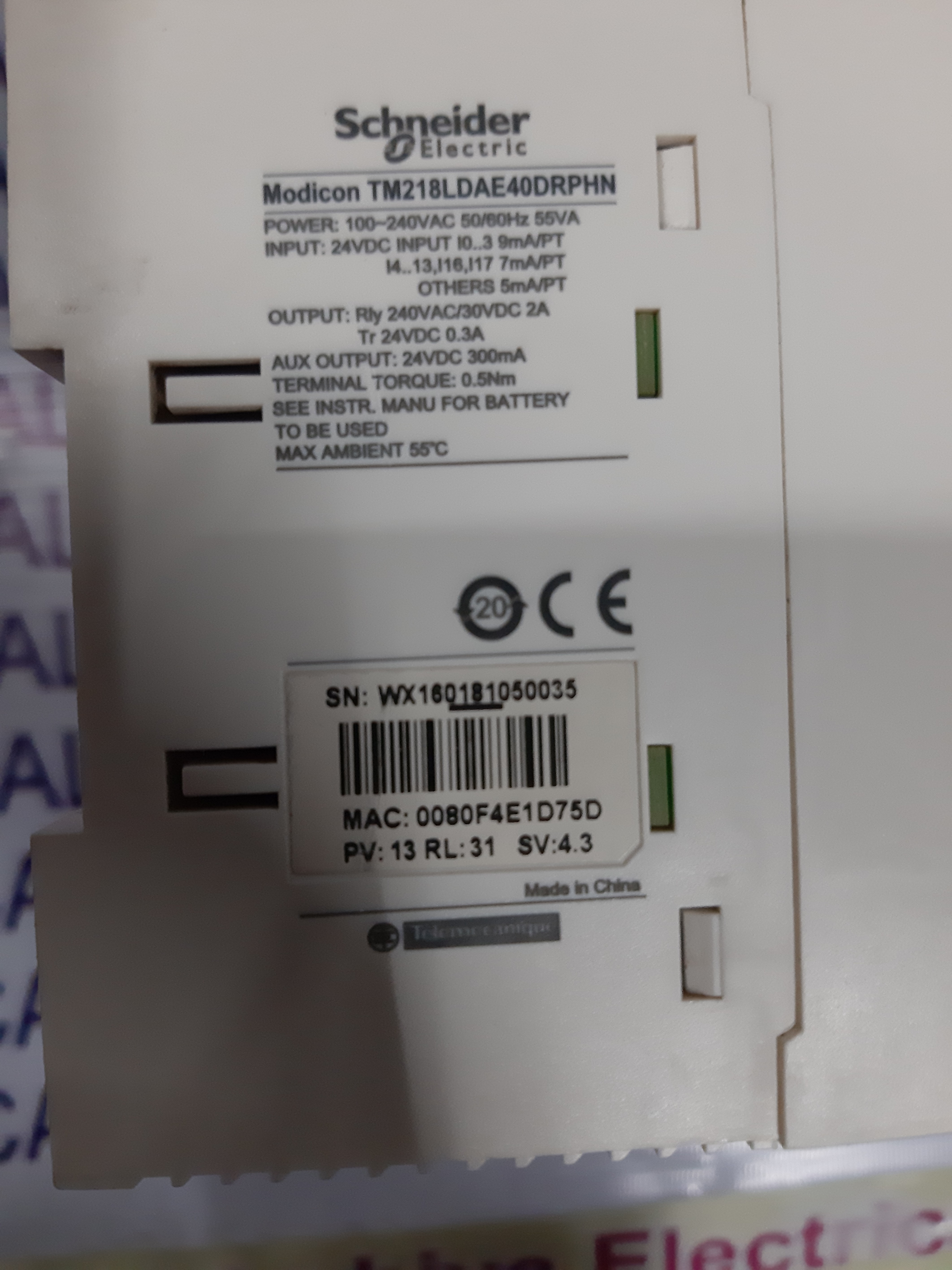 SCHNEIDER ELECTRIC PLC CONTROLLER
