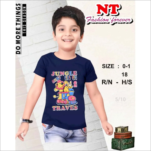 Kids Printed T-Shirt - Cotton Blend, Various Sizes, Vibrant Colors | Short Sleeves, O-Neck Collar, Printed Designs for Boys