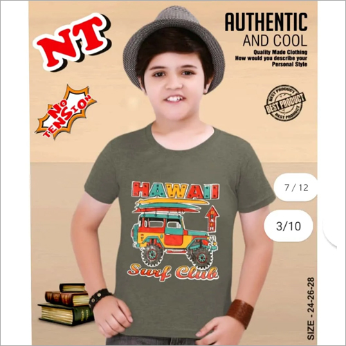 Boys Round Neck Printed T-Shirt - Cotton Blend, Available in Multiple Colors | Short Sleeves, Stylish Printed Design, Rigorous Quality Testing