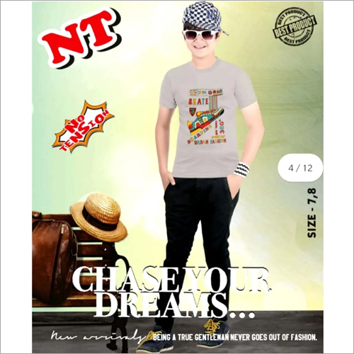 Boys Casual T-Shirt - Cotton Blend, Sizes M, S, L, XL | O-Neck, Short Sleeves, Printed Pattern, Durable and Comfortable Design