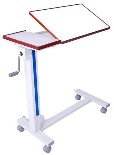 Gear Mechanism Overbed Table Color Code: White And Blue