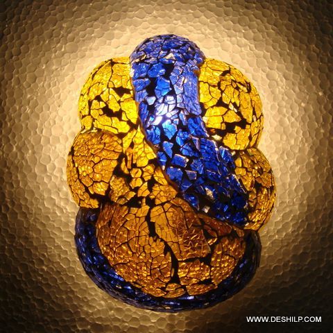 Golden And Blue Aqua Gold Horn Wall Sconce