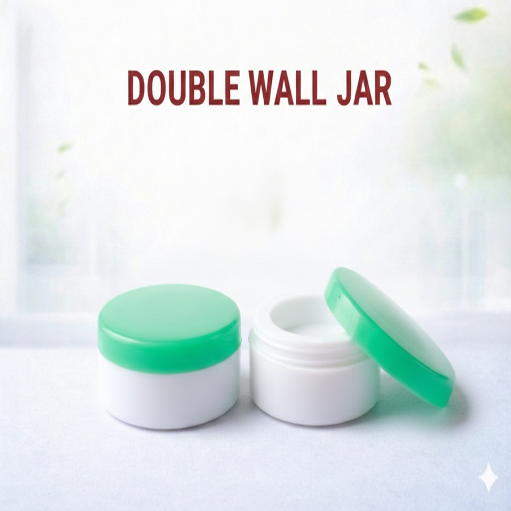 15 Gm Double Wall Jar - Polypropylene Material, 15 Milliliter Capacity, Customized Colors | Durable, Leak-proof, Optimal Strength, Superior Finish