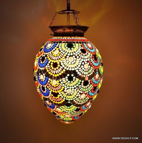 Multicolor Glass Decoration Lamp Diwali Festival Hanging Lamp