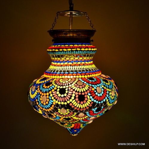 Multicolor Vintage Antique Hanging Pendant Lite Diwali Festival