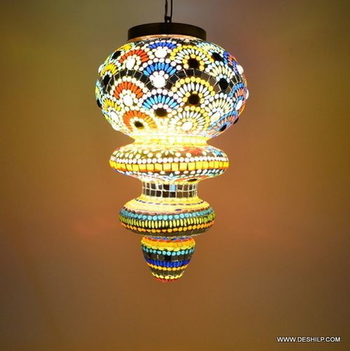 Multicolor Glass Decoration Lamp Diwali Festival Hanging