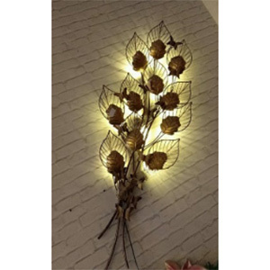 Iron Handicraft Wall Decor Leafs Bunch Led