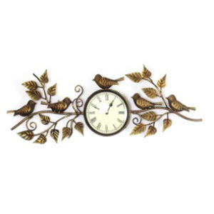 Iron Handicrafts Wall Decor Clock With 5 Birds