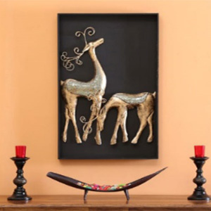 Iron Handicraft Wall Decor Deer Couple