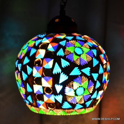 Multicolor Round Shape Glass Wall Lamp