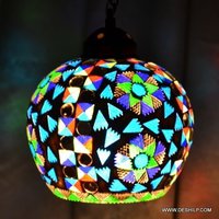Multicolor Round Shape Glass Wall Lamp