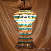 Yellow Multi Mosaic Glass Wall Hanging Lamp