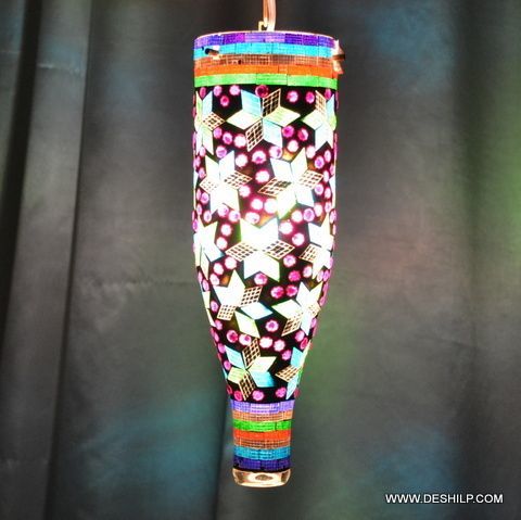 Multicolour Turkish Mosaic Hanging Lamp Light Hand Craft Medium Globe