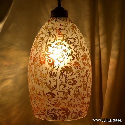 Golden Decorated Printing Glass Wall Hanging Light Source: Energy Saving