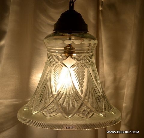 White Crystal Cutting Hanging Lamp