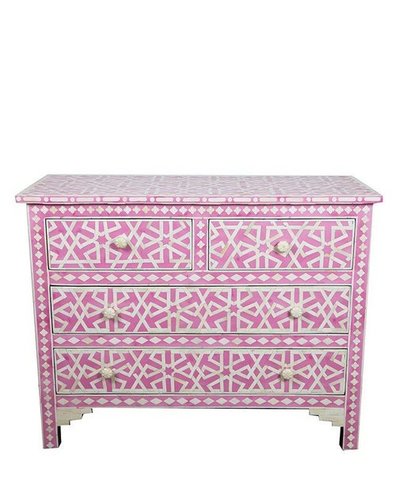 Handmade Bone Inlay Chest Of Drawer Cabinet