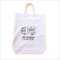 Organic Cotton Bags - Cotton Material, Various Sizes Available, White Color - Printed Design, Loop Handles For Easy Carrying