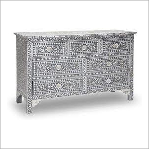 Handmade Bone Inlay Chest Of Drawer Cabinet, Commode, Side Board
