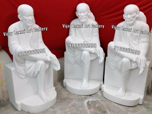 Polishing Pure White Marble Sai Baba Statue