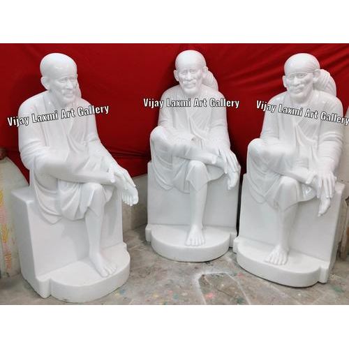 Pure White Marble Sai Baba Statue - Finishing: Polishing