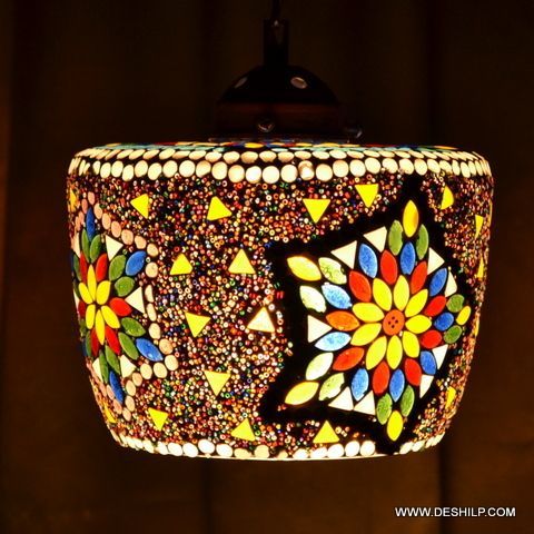 Multicolor Handmade Glass Wall Hanging Lamp