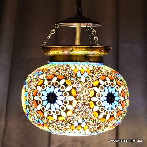 Multicolor Mosaic Glass Wall Hanging Handmade Light Source: Energy Saving