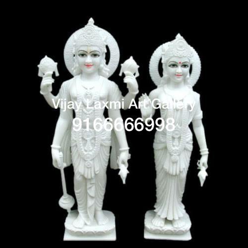Marble Vishnu Laxmi Statue