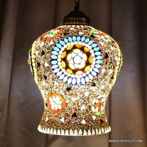 Multicolor Mosaic Glass Decor Hanging
