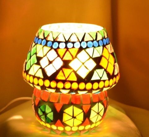 Multicolor Mini Glass Mosaic Table Lamp
