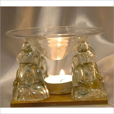 Transparent Glass Handicrafts Ganesha ,Glass Miniatures Glass Display