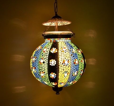 Multicolor Mosaic Decor Glass Wall Hanging