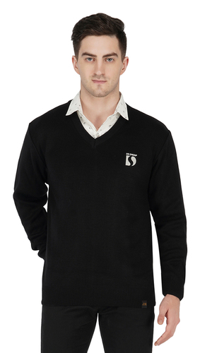 Acrylic Black Woollen Uniform Sweater