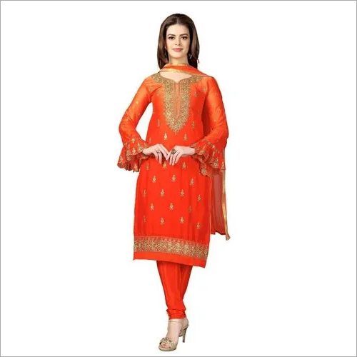 orange georgette suit