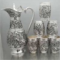 925 Silver Article Jug Glass Set