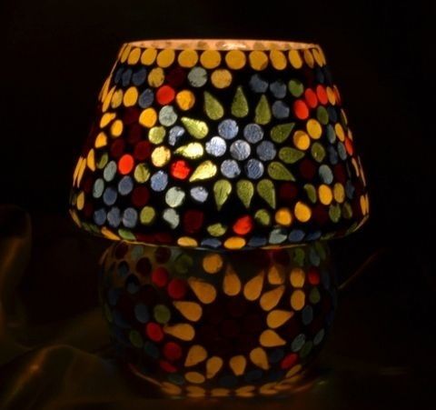 Multicolor Glass Mosaic Small Table Lamp Light Source: Energy Saving