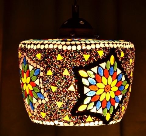 Multicolor Handmade Glass Wall Hanging Lamp Light Source: Energy Saving