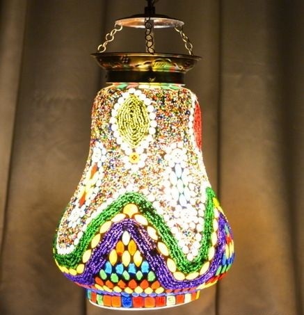Multicolor Antique Mosaic Wall Hanging Lamp
